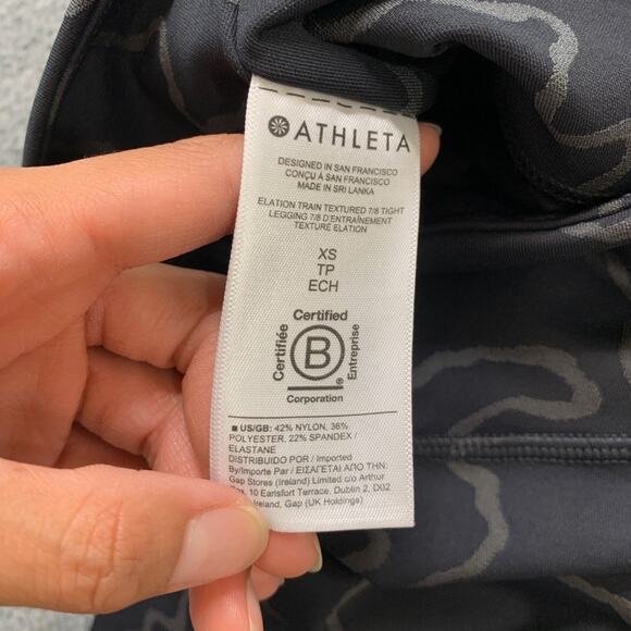 Athleta Leggings Womens XS Extra Small Multi Elation Train Textured 7/8 Tight - Picture 8 of 13